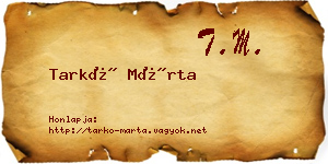 Tarkó Márta névjegykártya